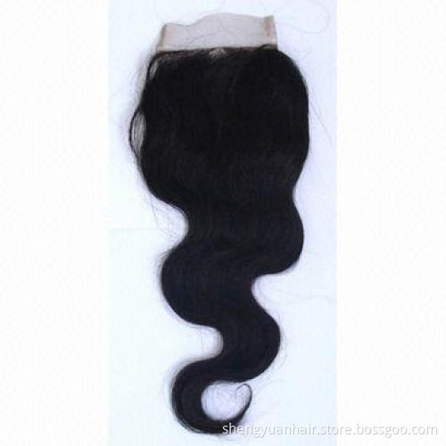 Brazilian Virgin Human Hair Silk Closure, Body Wave